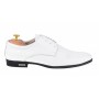 Pantofi albi barbati , eleganti din piele naturala box , GKR Alb - GKR80A